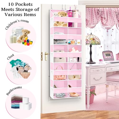 Pink Over The Door Organizer 5 Tiers