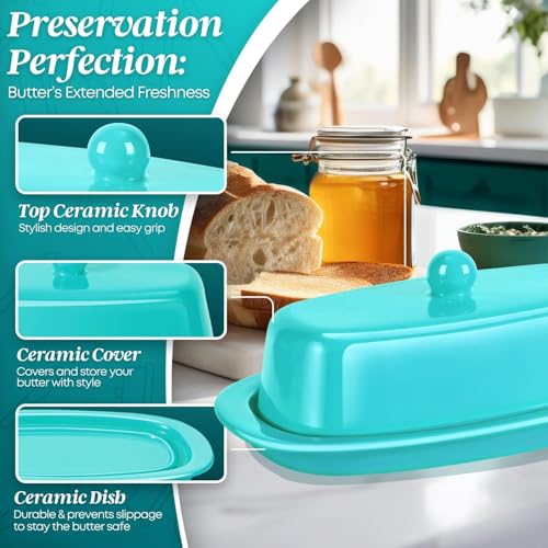 Standard Ceramic Butter Dish with Lid for Countertop