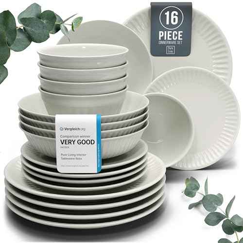 16 Piece Stoneware Dinnerware Set for 4 (16 Count)