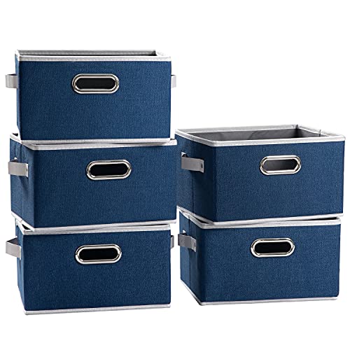Large Collapsible Storage Baskets for Closet [5 (5 Count)