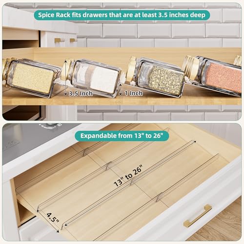 Acrylic Spice Drawer Organizer (10 Count)