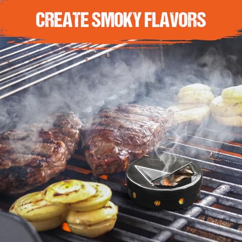Onlyfire BBQ Wood Chip Smoker Box with Lid for Grills (2 Count)