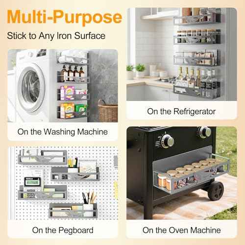 Magnetic Spice Rack for Refrigerator (4 Count)