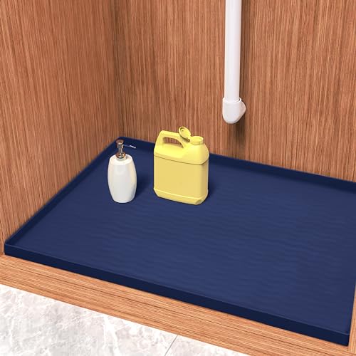 Waterproof Silicone Under Sink Mat 31'' x 22'' Shelf Liner for Kitchen and Bathroom
