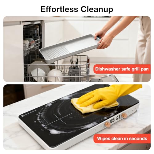 Induction Cooktop with Removable Cast Iron Griddle