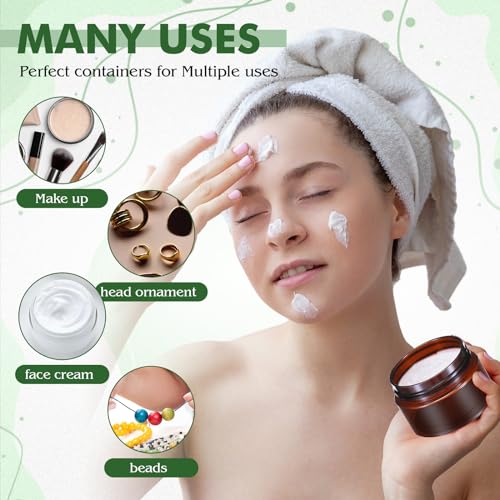 6 Pack Clear Container with Lids Small Plastic Pot Jars Wide Mouth Round Leak Proof Plastic Container Jars with Lid for Travel Storage