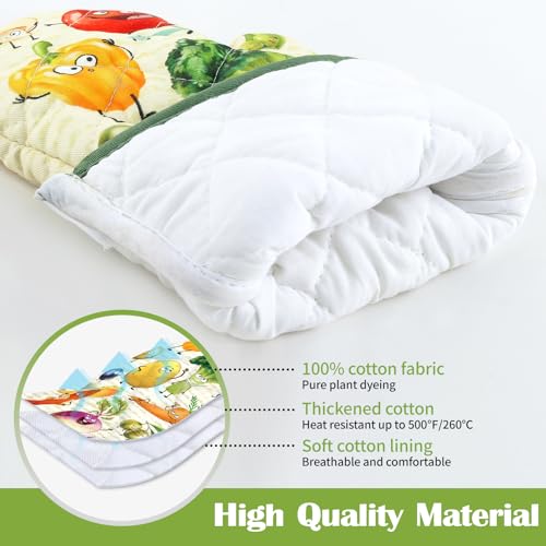 Vegetable Oven Mitts and Pot Holders Set (4 Count)