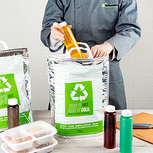 Green And Silver Plastic Thermal Bag