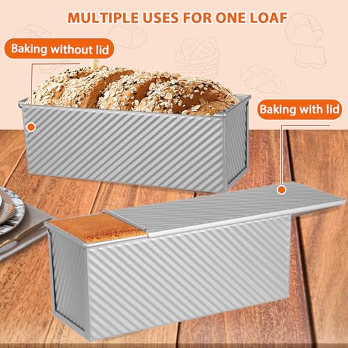 Non Stick Pullman Loaf Pan with Lid 13x4 Inch