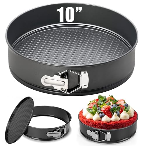 10 Inch Springform Pan Baking Pans Round Leakproof Nonstick Removable Bottom Bakeware for Cake