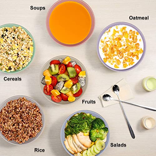 Wheat Straw Bowls Set 60 OZ Unbreakable Large Cereal Bowls Set of 6 Microwave and Dishwasher Safe Bowls Big Bowls for Dorm and Apartment BPA Free Soup Bowl for Serving Oatmeal and Salad Etc… (6 Count)
