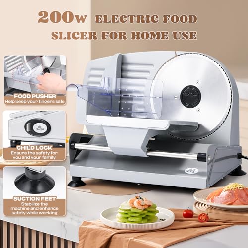 Electric Meat Slicer 200W With Stainless Steel Blades