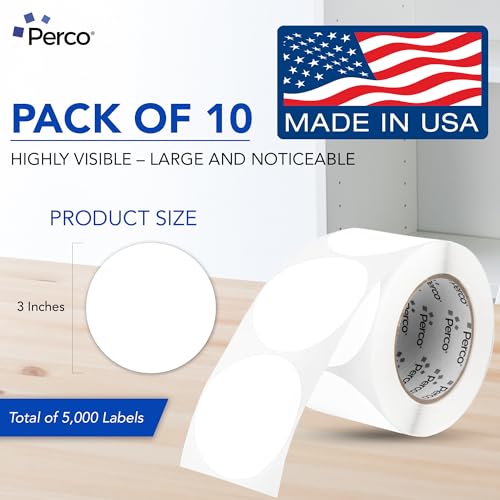 White Perforated Round Circle Dot Sticker 3 (10 Count)