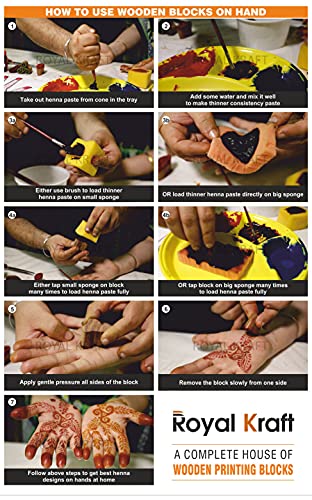 Assorted Wooden Block Printing Stamps (25 Count)