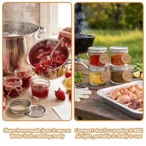 4 oz Glass Mason Jars (40 Count)