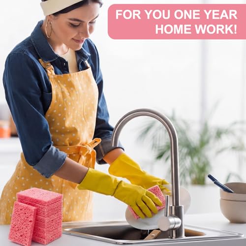 48 Pieces Compressed Wood Pulp Dish Sponges for Kitchen (48 Count)