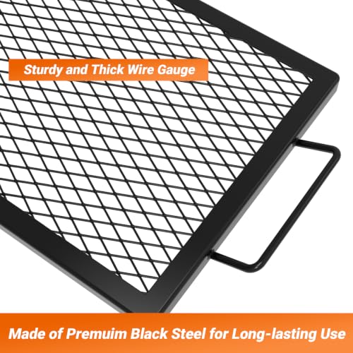 Heavy Duty Rectangular Fire Pit Grill Grate with X