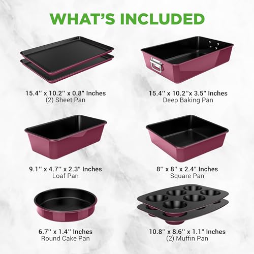 8 Piece Nonstick Stackable Bakeware Set