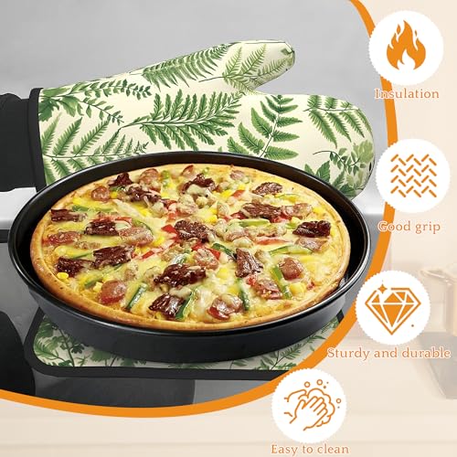Fern Herbs Oven Mitts and Pot Holders Set (4 Count)