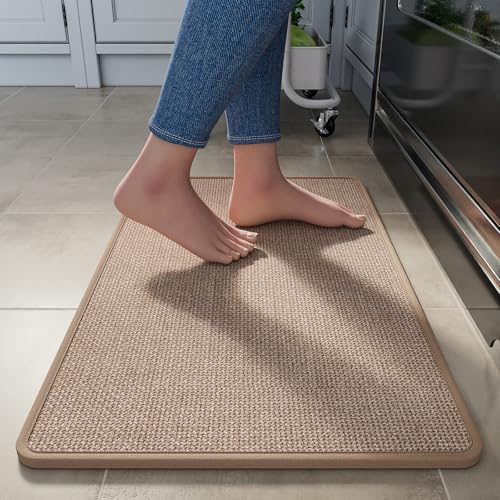 Kitchen Rugs Kitchen Mats for Floor Non Slip Washable Brown 17"x30" (3.55 Sq Ft)