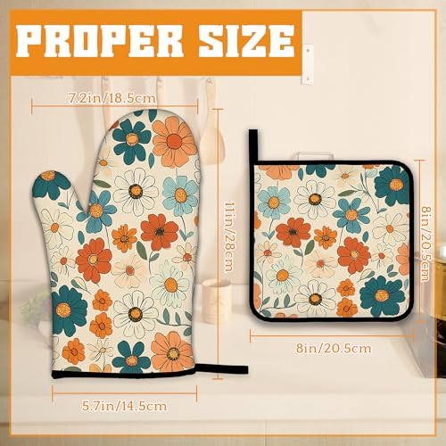 Vintage Floral Oven Mitts and Pot Holders (4 Count)