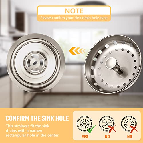 3 Pcs Kitchen Sink Drain Strainer and Stopper Stainless Steel Garbage Disposal Plug with Handle Universal Anti (3 Count)
