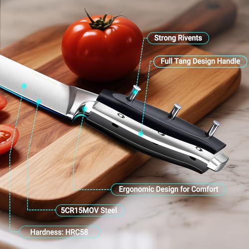 4PSC Knife Block Set With Magnetic Knife Block Holder (4 Count)