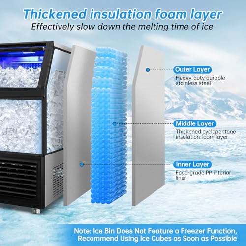 450 lbs High Output Commercial Ice Maker Undercounter Built (162 Count)