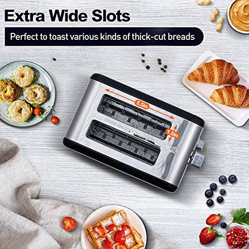 2 Slice Stainless Steel Toaster with Digital LED Display