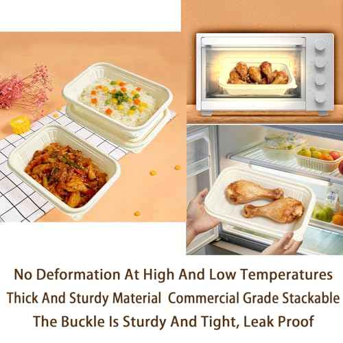 50 packs 30 oz Square Disposable Biodegradable containers (50 Count)