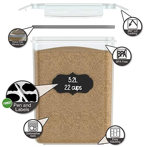 Airtight Flour and Sugar Containers with Lids (3 Count)