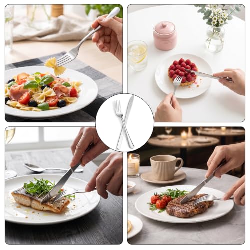 72 Pieces Stainless Steel forks and knives Dinner Flatware Set (72 Count)