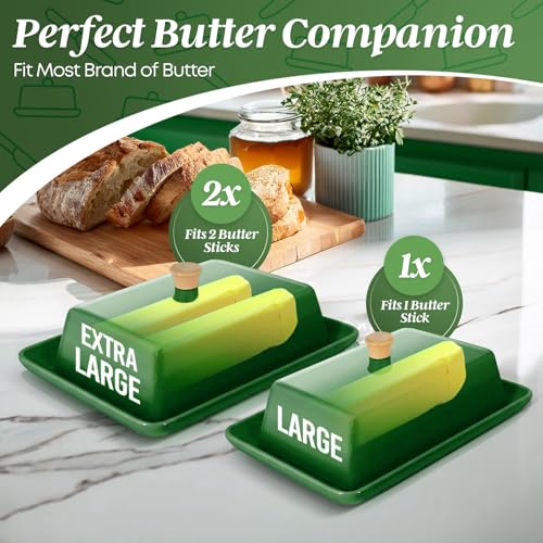 Large Ceramic Butter Dish with Lid