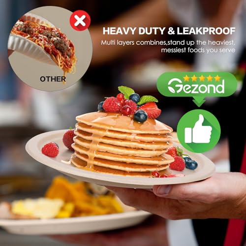 Compostable Small Paper Plates 6 Inch 125 Pack Dessert Plates (125 Count)