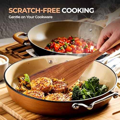 Nonstick Natural Wooden Kitchen Utensils Set (6 Count)