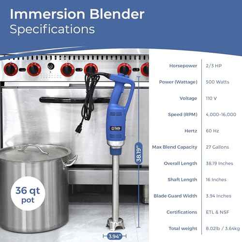 TK Commercial Immersion Blender 500W Heavy Duty for Restaurants