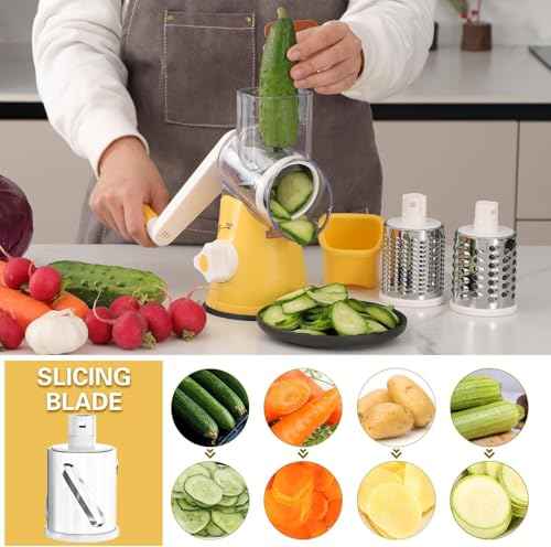 Rotary Cheese Grater Hand Crank Cheese Shredder for Fresh Cheese
