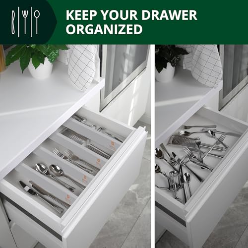 Bamboo Drawer Dividers Organizers (4 Count)