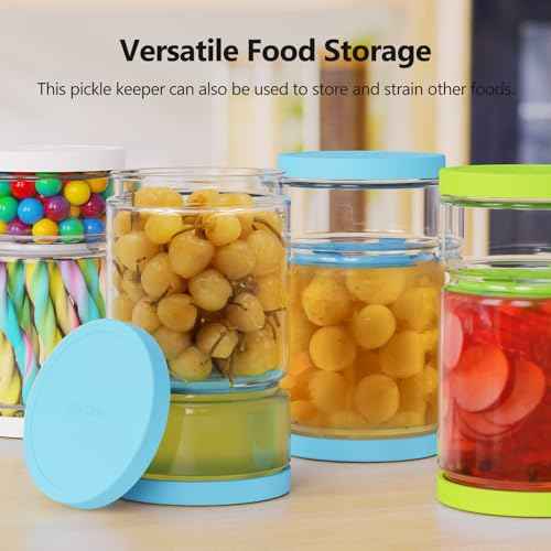 Glass Pickle Container with Strainer (2 Count)