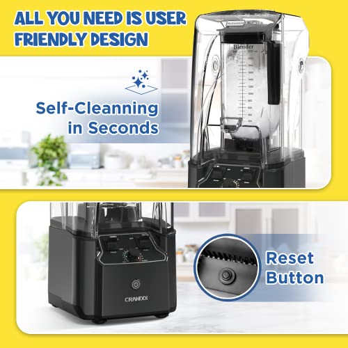 Quiet Commercial Blender with Soundproof Shield