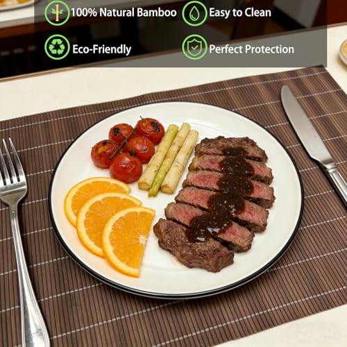 8 Pack 17.7x11.8 Bamboo Placemats