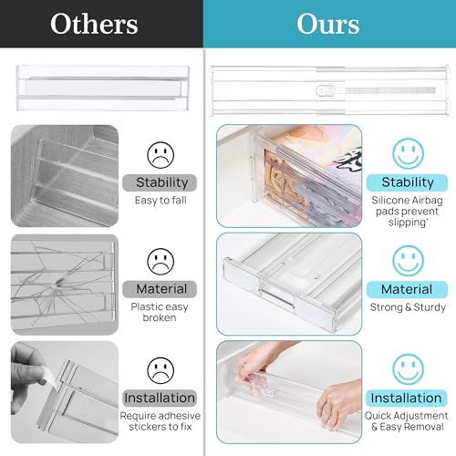 4" Regular Upgrade Drawer Dividers for Clothes (8 Count)