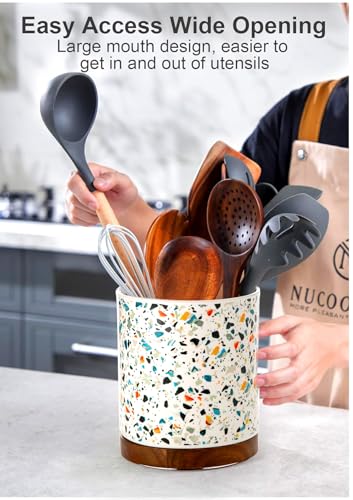 Ceramic Rotating Kitchen Utensil Holder for Countertop
