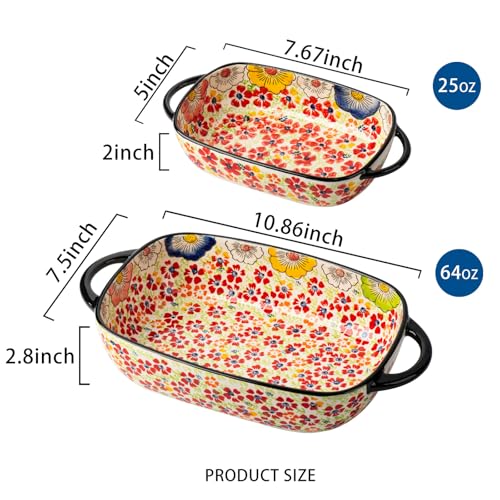 Retro pastoral style Ceramic Baking Dish Rectangular Bakeware Set Baking Pan
