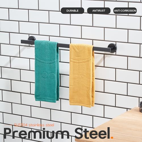 20 Inch Bathroom Towel Bars Bath Towel Racks Kitchen Towel Holder Towel Shelf Wall Mounted SUS304 Stainless Steel Matte Black AN4001MB