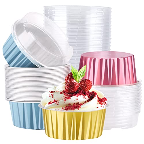Mini Aluminum Pans with Lids (60 Count)