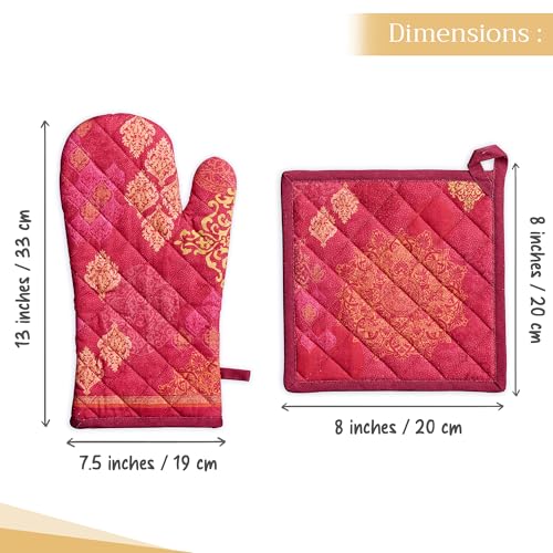 100% Cotton Oven Mitt & Pot Holder Set (2 Count)