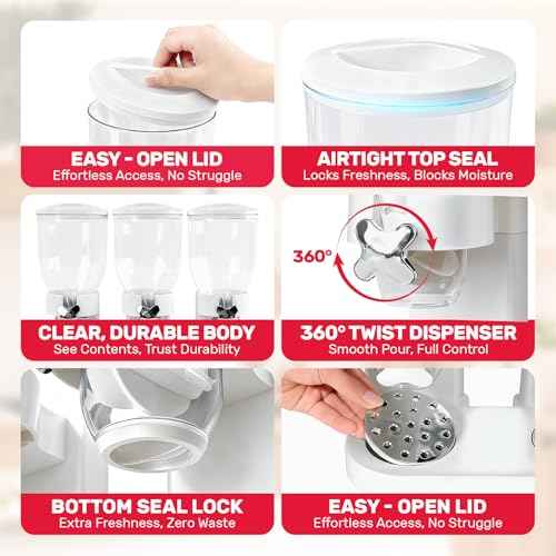 Triple Cereal Dispenser Countertop 2L