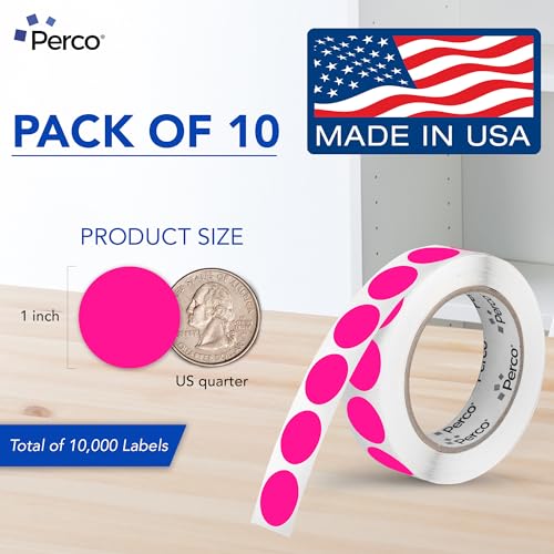 Neon Pink Perforated Round Circle Dot Sticker 1 (80 Count)