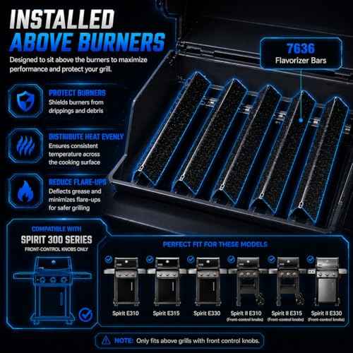 15.3" Flavorizer Bars for Weber Spirit 300 and GS4 Spirit II 300 Series E310 E320 E330 S310 S320 S330 with Front Control